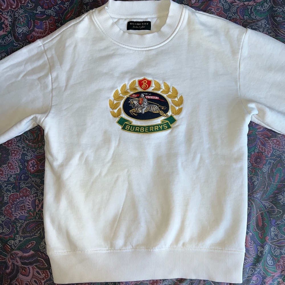 Burberry Women Reissued Jersey Sweatshirt-White Cotton/Polyester XS/S